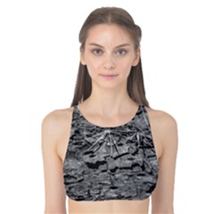 Black And White Texture Print Tank Bikini Top by dflcprintsclothing