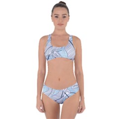 Tropical Flower Seamless Pattern Criss Cross Bikini Set