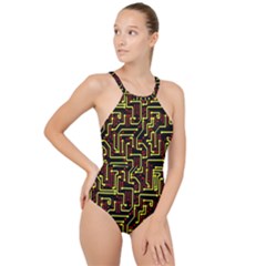 Rby-163 1 High Neck One Piece Swimsuit by ArtworkByPatrick