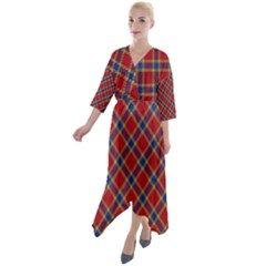 Scottish And Celtic Pattern - Braveheard Is Proud Of You Quarter Sleeve Wrap Front Maxi Dress by DinzDas