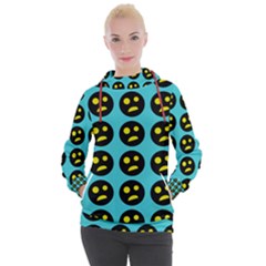 005 - Ugly Smiley With Horror Face - Scary Smiley Women s Hooded Pullover by DinzDas
