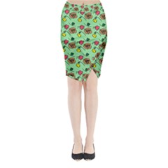 Lady Bug Fart - Nature And Insects Midi Wrap Pencil Skirt by DinzDas