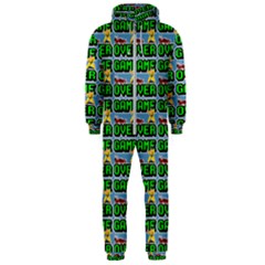 Game Over Karate And Gaming - Pixel Martial Arts Hooded Jumpsuit (men)  by DinzDas