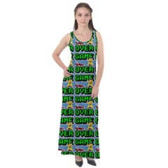 Game Over Karate And Gaming - Pixel Martial Arts Sleeveless Velour Maxi Dress by DinzDas