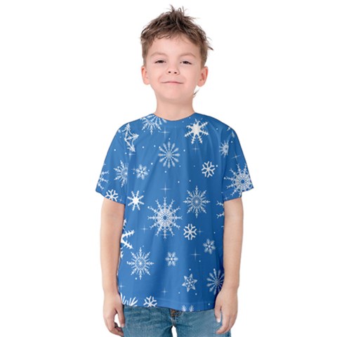 Winter Time And Snow Chaos Kids  Cotton Tee by DinzDas