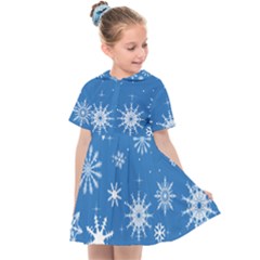 Winter Time And Snow Chaos Kids  Sailor Dress by DinzDas
