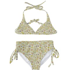 Abstract Flowers And Circle Kids  Classic Bikini Set by DinzDas