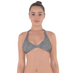Abstract Flowers And Circle Halter Neck Bikini Top by DinzDas