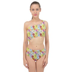 Abstract Flowers And Circle Spliced Up Two Piece Swimsuit by DinzDas