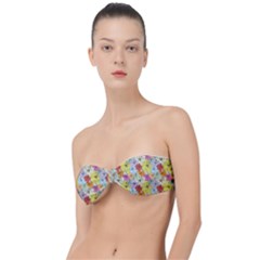 Abstract Flowers And Circle Classic Bandeau Bikini Top  by DinzDas