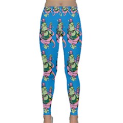 Monster And Cute Monsters Fight With Snake And Cyclops Classic Yoga Leggings by DinzDas