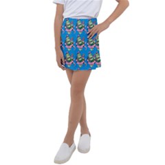 Monster And Cute Monsters Fight With Snake And Cyclops Kids  Tennis Skirt by DinzDas