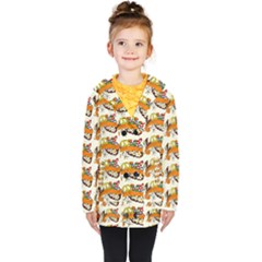 Love And Flowers And Peace Fo All Hippies Kids  Double Breasted Button Coat by DinzDas