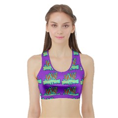 Jaw Dropping Comic Big Bang Poof Sports Bra With Border by DinzDas