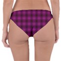 Dark purple, violet tartan, buffalo plaid like pattern Reversible Hipster Bikini Bottoms View4