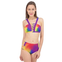 Rainbow Colors Lgbt Pride Abstract Art Cage Up Bikini Set by yoursparklingshop