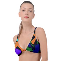 Trippy Paint Splash, Asymmetric Dotted Camo In Saturated Colors Knot Up Bikini Top by Casemiro