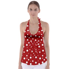 Mushroom Pattern, Red And White Dots, Circles Theme Babydoll Tankini Top by Casemiro