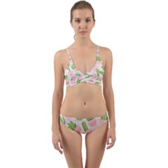Cactus Pattern Wrap Around Bikini Set by designsbymallika
