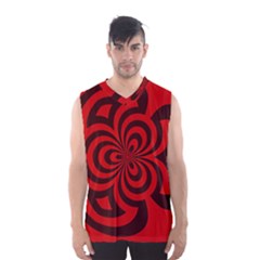 Spiral Abstraction Red, Abstract Curves Pattern, Mandala Style Men s Basketball Tank Top by Casemiro
