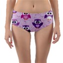Seamless Cute Colourfull Owl Kids Pattern Reversible Mid-Waist Bikini Bottoms View1