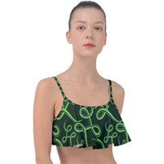 Snakes Seamless Pattern Frill Bikini Top by Amaryn4rt