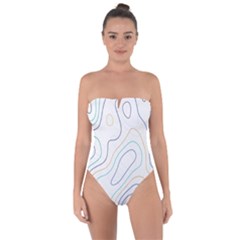 Abstract Colorful Topographic Map Design Vector Tie Back One Piece Swimsuit by Amaryn4rt