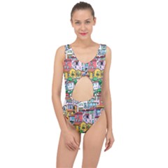 Menton Old Town France Center Cut Out Swimsuit by Amaryn4rt