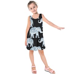 Elephant-pattern-background Kids  Sleeveless Dress by Sobalvarro