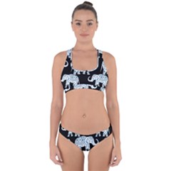 Elephant-pattern-background Cross Back Hipster Bikini Set by Sobalvarro