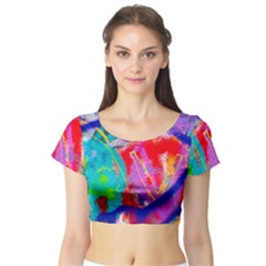 Crazy Graffiti Short Sleeve Crop Top by essentialimage