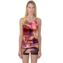 Fractured Colours One Piece Boyleg Swimsuit by helendesigns