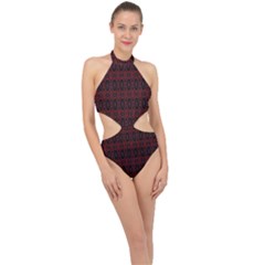 Digital Mandale Halter Side Cut Swimsuit by Sparkle