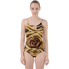 Gold Roses Cut Out Top Tankini Set by Sparkle