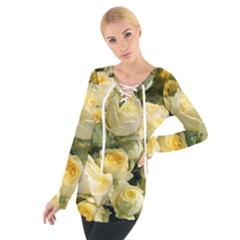 Yellow Roses Tie Up Tee by Sparkle