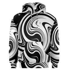 Black And White Swirl Spiral Swoosh Pattern Men s Core Hoodie by SpinnyChairDesigns