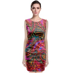 Abstract Art Multicolored Pattern Classic Sleeveless Midi Dress by SpinnyChairDesigns