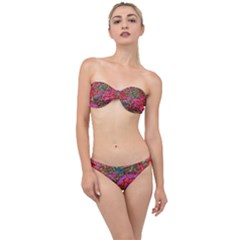 Abstract Art Multicolored Pattern Classic Bandeau Bikini Set by SpinnyChairDesigns
