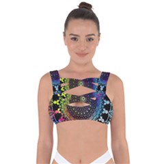 Colorful Rainbow Colored Arabesque Mandala Kaleidoscope  Bandaged Up Bikini Top by SpinnyChairDesigns