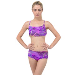 Infinity Painting Purple Layered Top Bikini Set by DinkovaArt