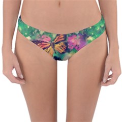 Watercolor Monarch Butterflies Reversible Hipster Bikini Bottoms by SpinnyChairDesigns