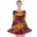 Dragonflies Abstract Colorful Pattern Long Sleeve Skater Dress View1