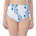 Abstract Blue Flowers on White Classic High-Waist Bikini Bottoms View1