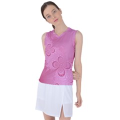 Pink Intricate Swirls Pattern Women s Sleeveless Sports Top by SpinnyChairDesigns