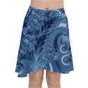 Blue Floral Fern Swirls And Spirals  Chiffon Wrap Front Skirt View1