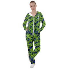 Green Blue Abstract Grunge Pattern Women s Tracksuit by SpinnyChairDesigns