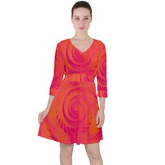 Pink And Orange Swirl Ruffle Dress by SpinnyChairDesigns