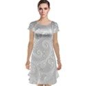 White Abstract Paisley Pattern Cap Sleeve Nightdress View1