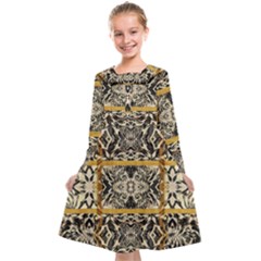Antique Black And Gold Kids  Midi Sailor Dress by SpinnyChairDesigns