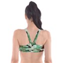 Green Brown Abstract Floral Pattern Plunge Bikini Top View2